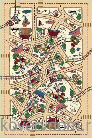 Детский ковер Веселые дорожки бежевый